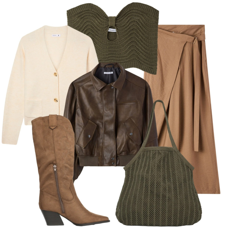 Outfit donna - Armocromie blonde. Stile Casual chic per Ufficio. Abbinamento con pantaloni, top, giacche, cardigans, stivali, shopping bag.