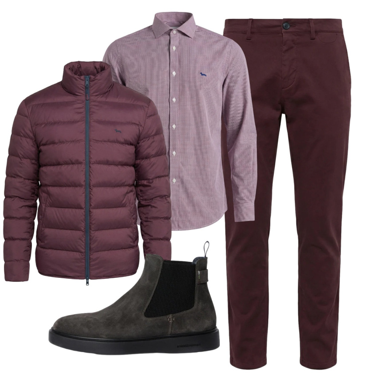 Outfit uomo - Total look #2347481. Stile Business/Elegante per Ufficio. Abbinamento con stivali e stivaletti, pantaloni chino, camicie, bomber.