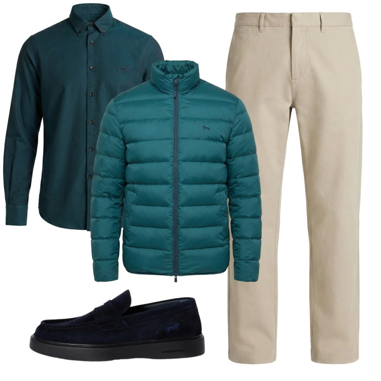 Outfit uomo - Total look #2347540. Stile Business/Elegante per Ufficio. Abbinamento con scarpe stringate, pantaloni cargo, bomber, camicie.