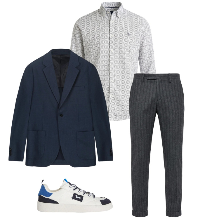 Outfit uomo - Total look #2347584. Stile Business/Elegante per Ufficio. Abbinamento con sneakers, pantaloni, camicie, giacche.