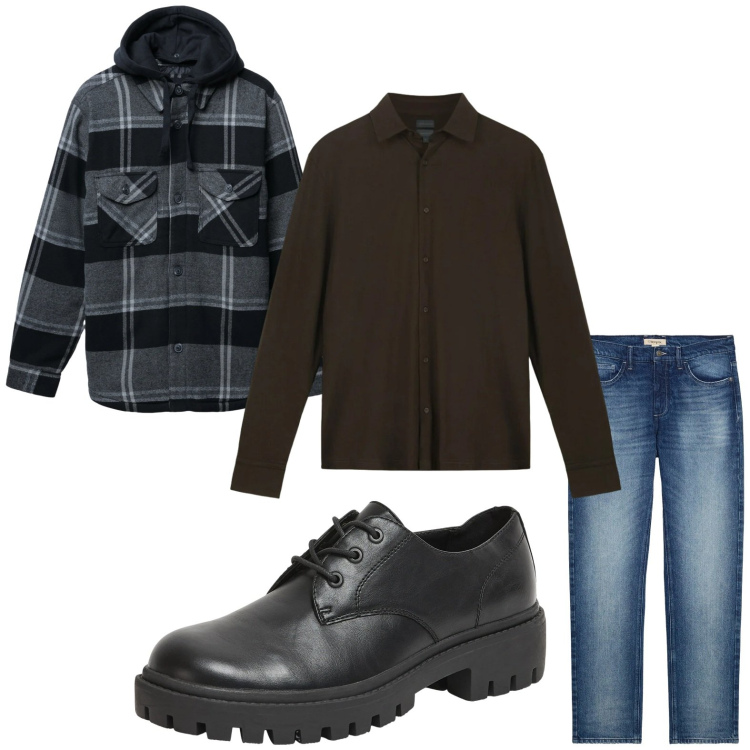 Outfit uomo - Casual. Stile Casual per Tutti i giorni. Abbinamento con jeans dritti, scarpe stringate, giacche, polo.