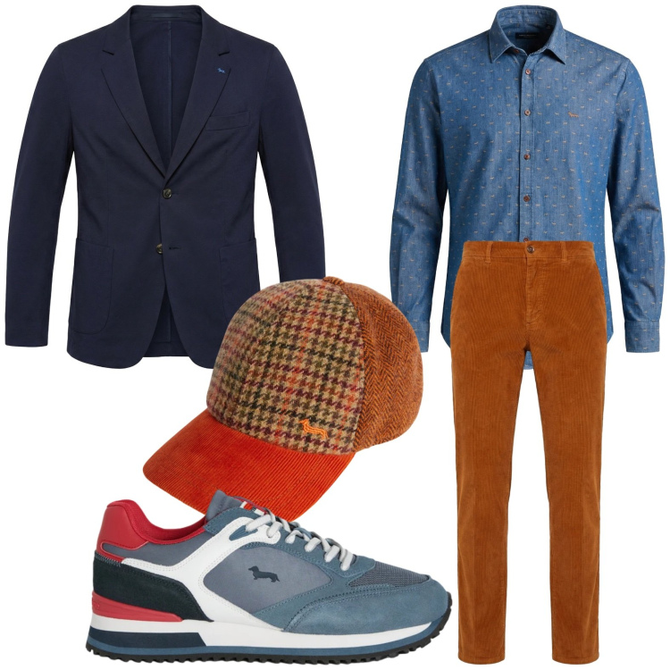 Outfit uomo - Urban. Stile Urban per Tutti i giorni. Abbinamento con pantaloni chino, sneakers, camicie, cappelli con visiera, giacche.