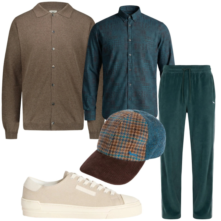 Outfit uomo - Urban. Stile Urban per Tutti i giorni. Abbinamento con cappelli con visiera, sneakers, camicie, pantaloni, polo.