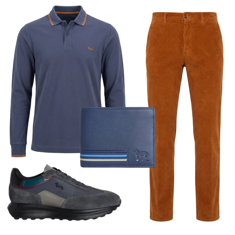 Outfit uomo - Total look #2347641. Stile Casual per Ufficio. Abbinamento con pantaloni chino, sneakers, portafogli, polo.
