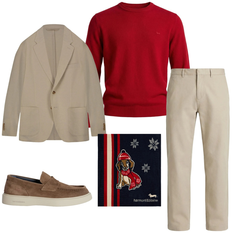 Outfit uomo - Total look #2347647. Stile Trendy per Serata speciale. Abbinamento con scarpe stringate, pantaloni cargo, pullovers, sciarpe, giacche.