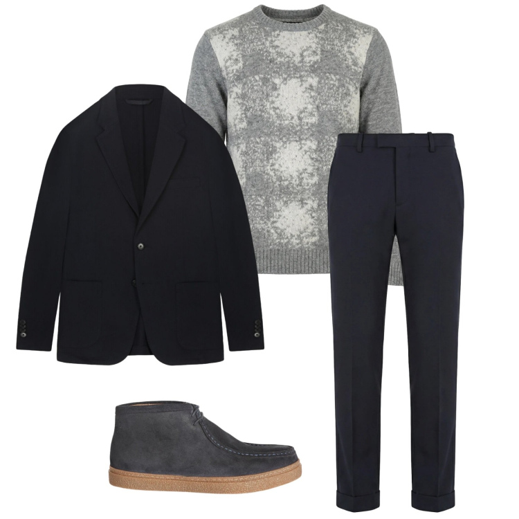 Outfit uomo - Total look #2347655. Stile Urban per Tutti i giorni. Abbinamento con pantaloni chino, stivali e stivaletti, maglieria, giacche.