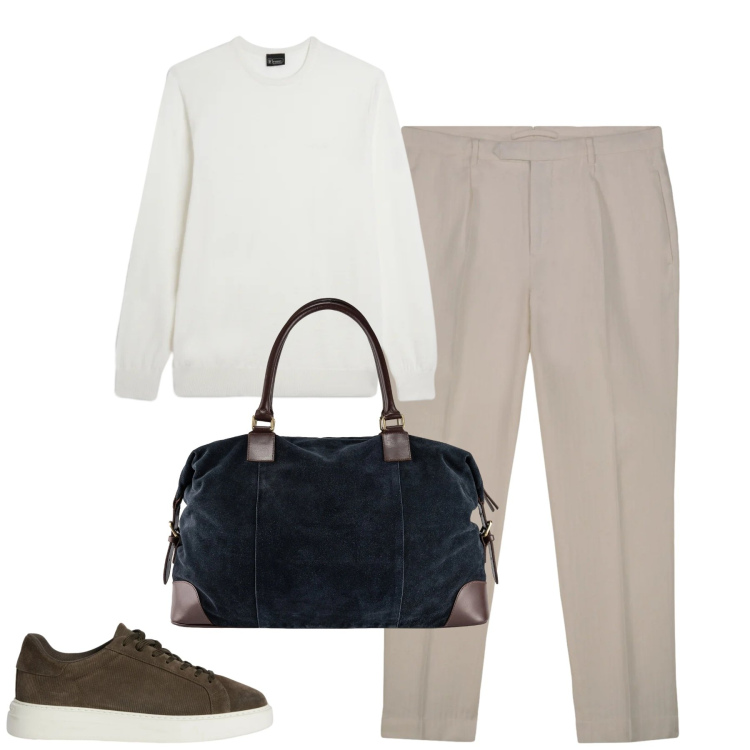 Outfit uomo - Total look #2347659. Stile Urban per Tutti i giorni. Abbinamento con sneakers, maglieria, borse sportive, pantaloni.