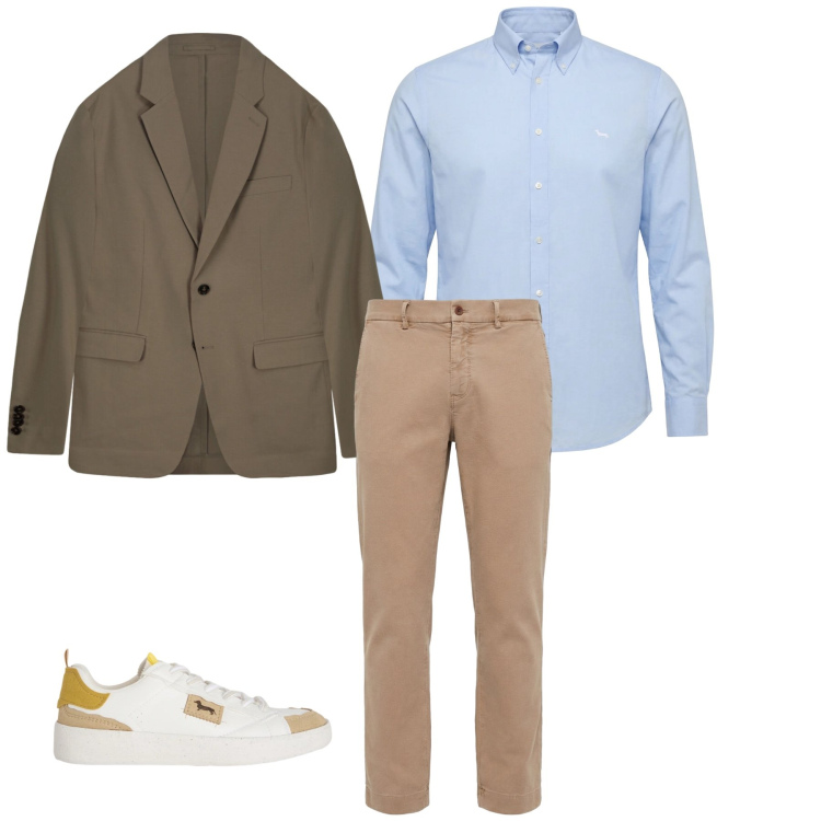 Outfit uomo - Total look #2347691. Stile Casual per Tutti i giorni. Abbinamento con pantaloni chino, sneakers, camicie, giacche.