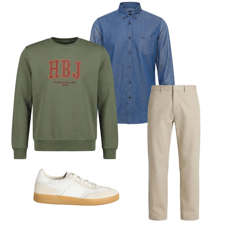 Outfit uomo - Total look #2347692. Stile Casual per Tutti i giorni. Abbinamento con sneakers, pantaloni cargo, camicie, felpe.