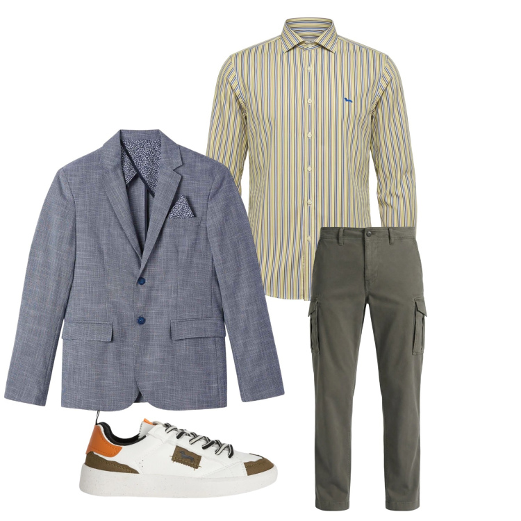 Outfit uomo - Total look #2347711. Stile Casual per Tutti i giorni. Abbinamento con sneakers, pantaloni cargo, camicie, giacche.