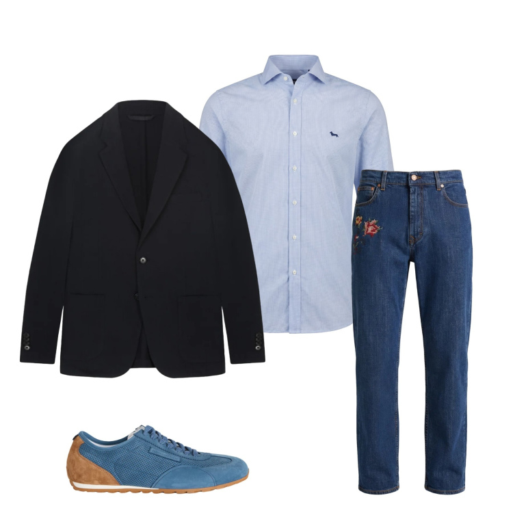 Outfit uomo - Total look #2347715. Stile Casual per Tutti i giorni. Abbinamento con sneakers, camicie, jeans, giacche.