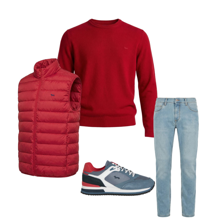 Outfit uomo - Total look #2347718. Stile Casual per Tutti i giorni. Abbinamento con jeans slim fit, sneakers, pullovers, piumini.