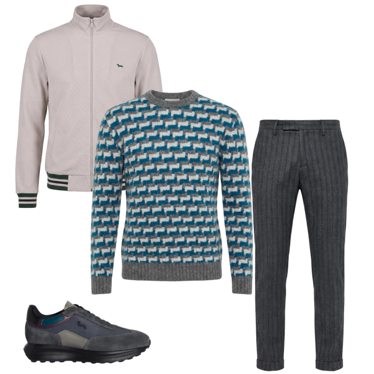 Outfit uomo - Total look #2347728. Stile Casual per Tutti i giorni. Abbinamento con pullovers, sneakers, pantaloni, felpe.