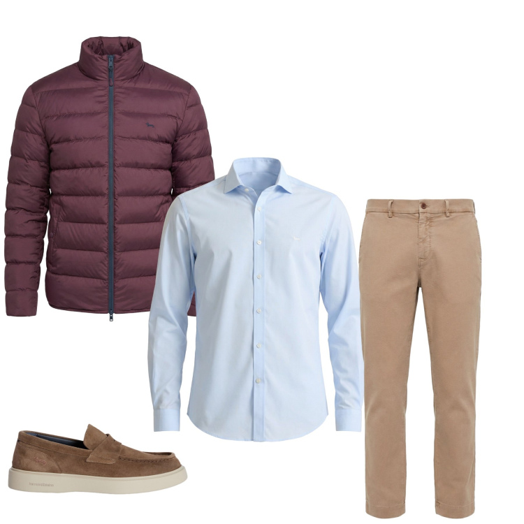 Outfit uomo - Total look #2347739. Stile Casual per Tutti i giorni. Abbinamento con pantaloni chino, scarpe stringate, camicie, bomber.