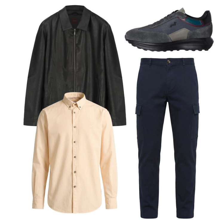 Outfit uomo - Total look #2347764. Stile Casual per Tutti i giorni. Abbinamento con sneakers, pantaloni cargo, camicie, giacche.