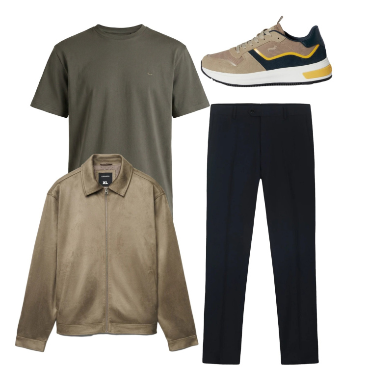 Outfit uomo - Total look #2347767. Stile Casual per Tutti i giorni. Abbinamento con sneakers, t-shirt, giacche, pantaloni.