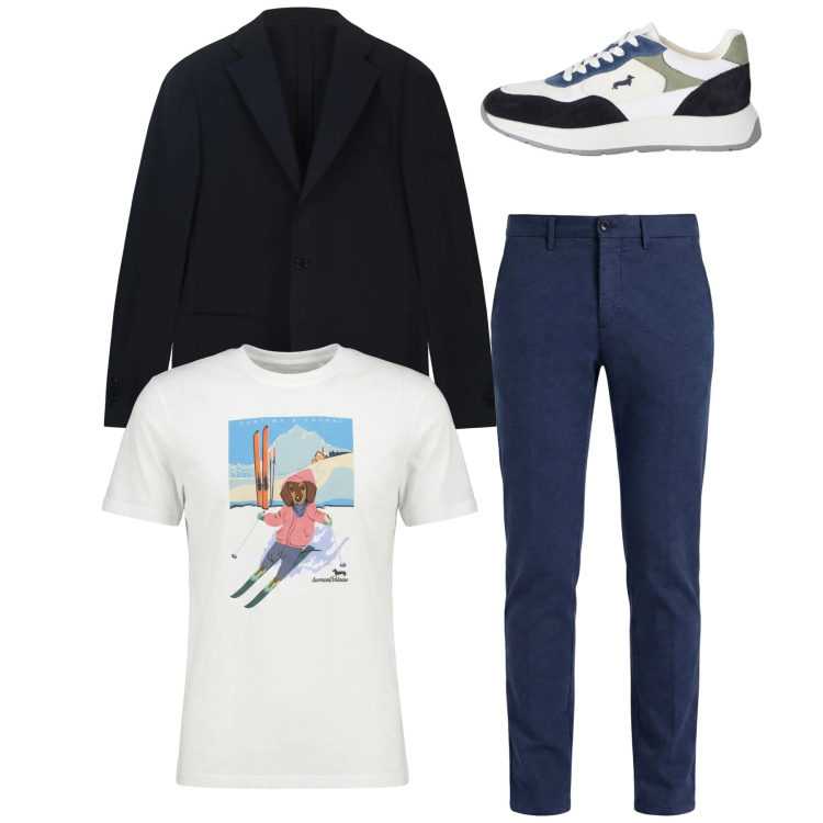 Outfit uomo - Total look #2347771. Stile Casual per Tutti i giorni. Abbinamento con sneakers, pantaloni chino, t-shirt, giacche.