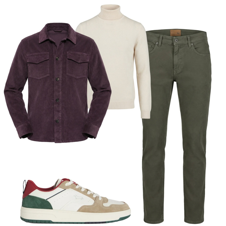 Outfit uomo - Total look #2347805. Stile Urban per Tutti i giorni. Abbinamento con sneakers, pantaloni, maglieria, cappotti.