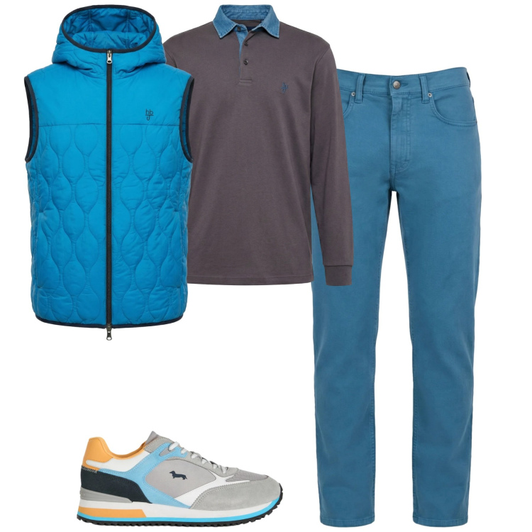 Outfit uomo - Total look #2347808. Stile Urban per Tutti i giorni. Abbinamento con sneakers, pantaloni, polo, piumini.