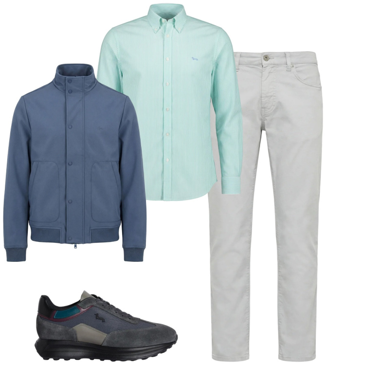 Outfit uomo - Total look #2347821. Stile Urban per Tutti i giorni. Abbinamento con sneakers, camicie, pantaloni, bomber.