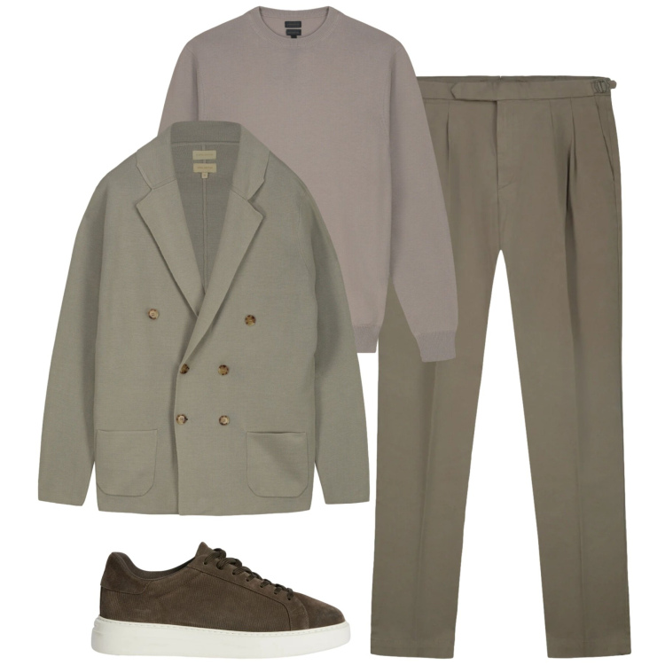 Outfit uomo - Total look #2347823. Stile Urban per Tutti i giorni. Abbinamento con sneakers, cardigans, maglieria, pantaloni.
