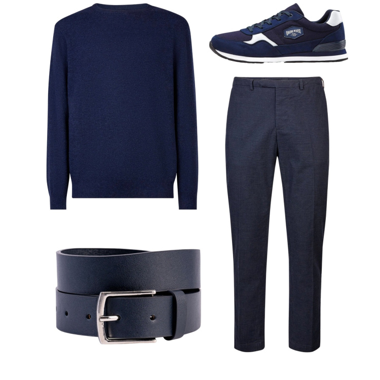 Outfit uomo - Total look #2347828. Stile Casual per Tutti i giorni. Abbinamento con sneakers, maglieria, pantaloni, cinture.