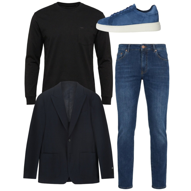 Outfit uomo - Total look #2347853. Stile Casual per Tutti i giorni. Abbinamento con t-shirt, sneakers, jeans, giacche.