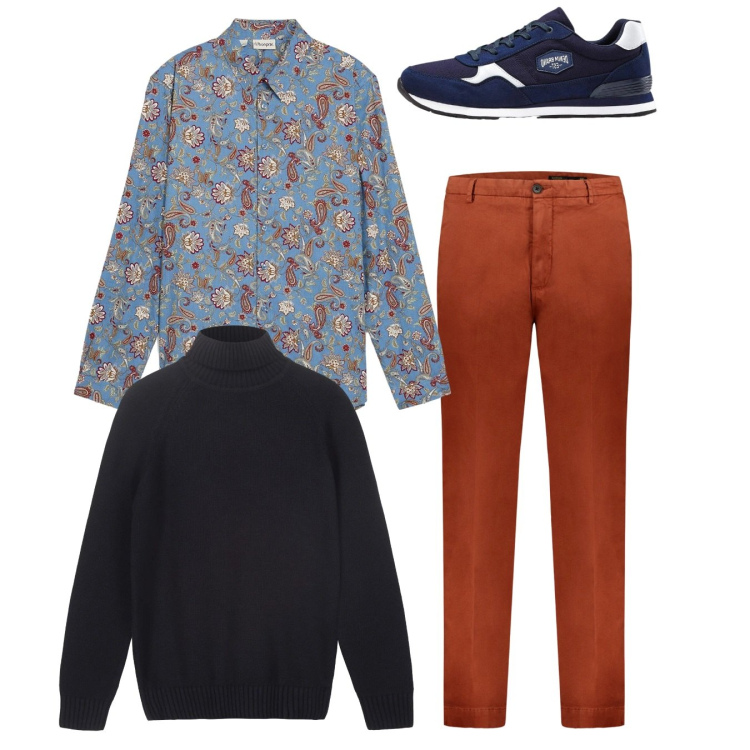 Outfit uomo - Total look #2347879. Stile Casual per Tutti i giorni. Abbinamento con sneakers, camicie, pantaloni, pullovers.