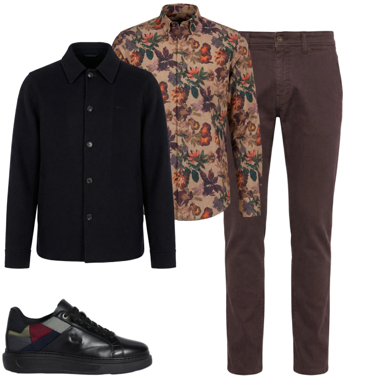 Outfit uomo - Total look #2347881. Stile Trendy per Tutti i giorni. Abbinamento con cappotti, pantaloni, sneakers, camicie.