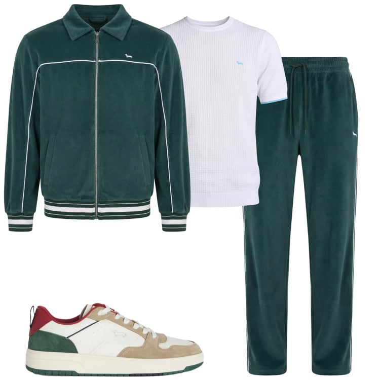 Outfit uomo - Total look #2347894. Stile Casual per Sport. Abbinamento con sneakers, felpe, pantaloni, t-shirt.