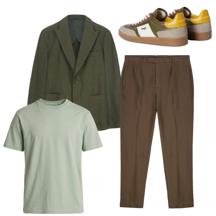 Outfit uomo - Total look #2347897. Stile Casual per Tutti i giorni. Abbinamento con sneakers, t-shirt, giacche, pantaloni.