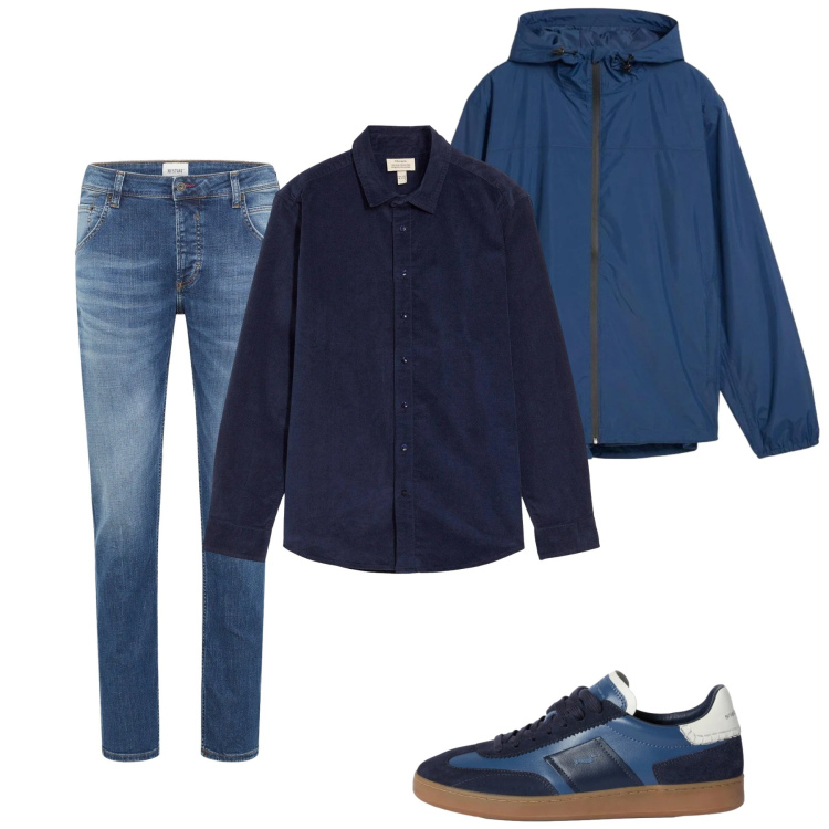 Outfit uomo - City. Stile Casual per Tutti i giorni. Abbinamento con jeans dritti, camicie, giacche, sneakers.