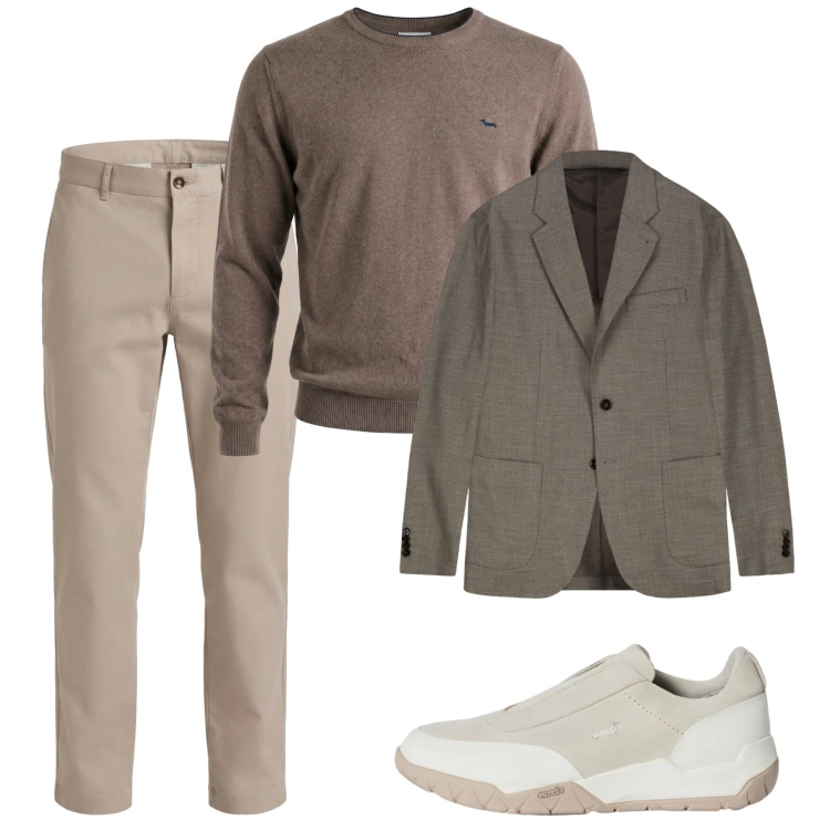 Outfit uomo - City. Stile Casual per Tutti i giorni. Abbinamento con pullovers, pantaloni cargo, sneakers, giacche.