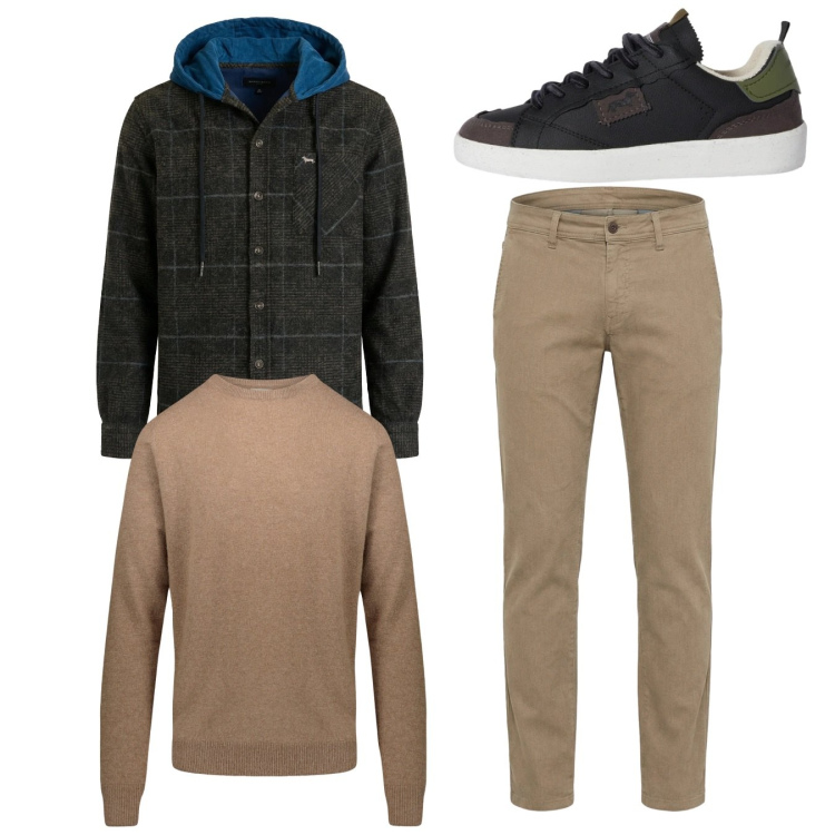 Outfit uomo - Total look #2347906. Stile Casual per Tutti i giorni. Abbinamento con sneakers, pantaloni, cappotti, maglieria.