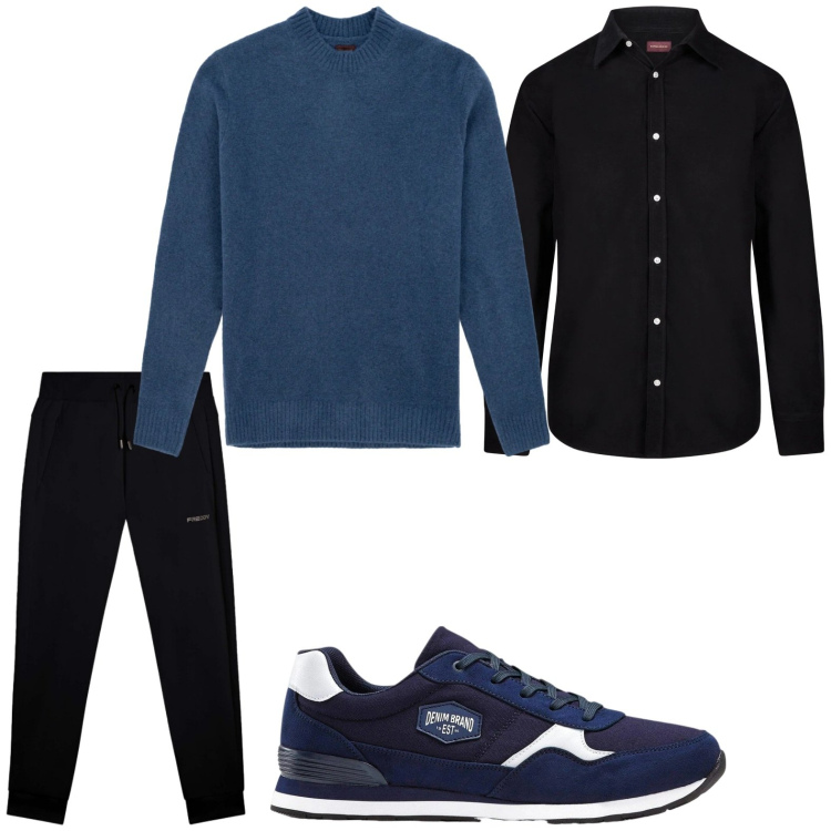 Outfit uomo - Minimal. Stile Casual per Tutti i giorni. Abbinamento con sneakers, pantaloni, camicie, maglieria.