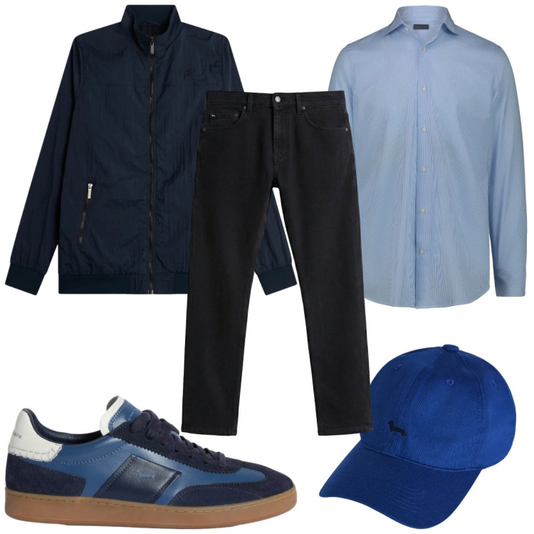 Outfit uomo - Total look #2347957. Stile Trendy per Tutti i giorni. Abbinamento con jeans, sneakers, cappelli con visiera, giacche, camicie.