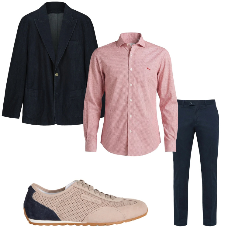 Outfit uomo - Ricercato. Stile Casual per Tutti i giorni. Abbinamento con sneakers, pantaloni chino, camicie, giacche.