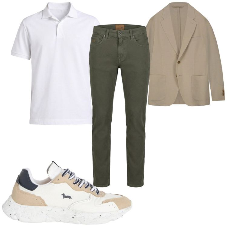Outfit uomo - Total look #2347980. Stile Casual per Tutti i giorni. Abbinamento con pantaloni, sneakers, polo, giacche.
