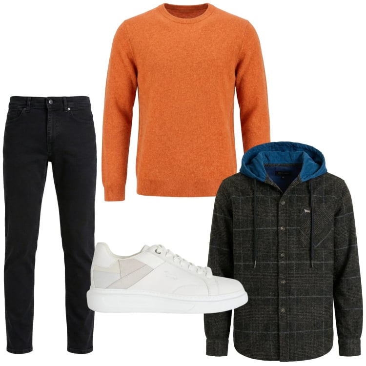 Outfit uomo - Trendy. Stile Trendy per Tutti i giorni. Abbinamento con sneakers, pullovers, jeans, cappotti.