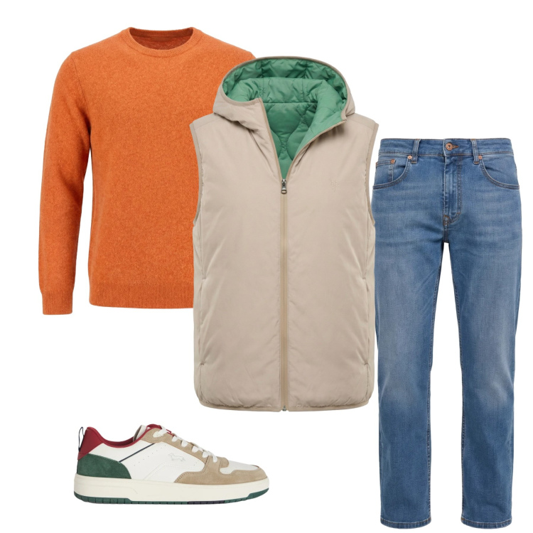 Outfit uomo - Total look #2347994. Stile Urban per Tutti i giorni. Abbinamento con sneakers, jeans, pullovers, piumini.