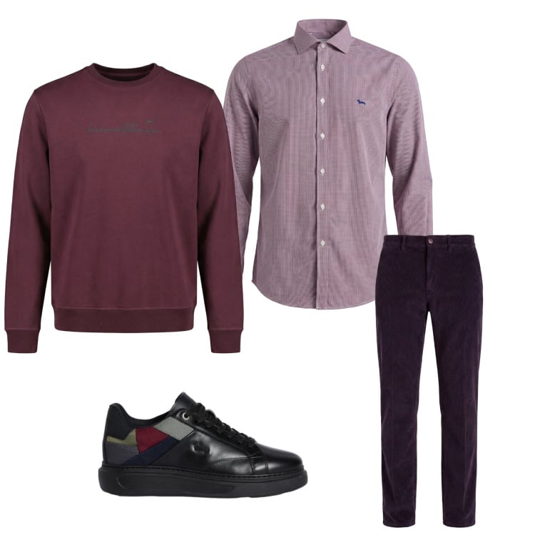 Outfit uomo - Total look #2348001. Stile Casual per Tutti i giorni. Abbinamento con sneakers, pantaloni chino, felpe, camicie.