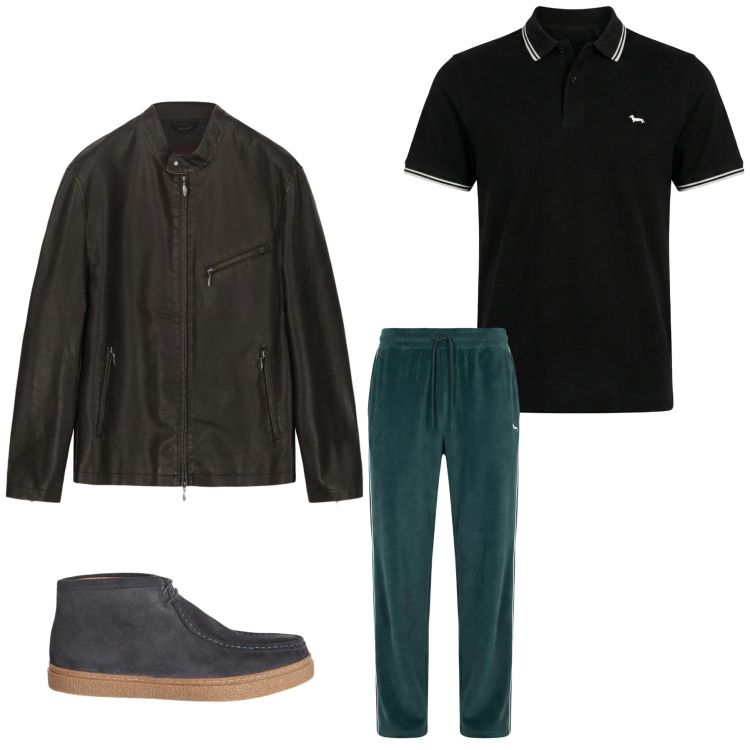 Outfit uomo - Total look #2348004. Stile Urban per Tutti i giorni. Abbinamento con stivali e stivaletti, pantaloni, polo, giacche.