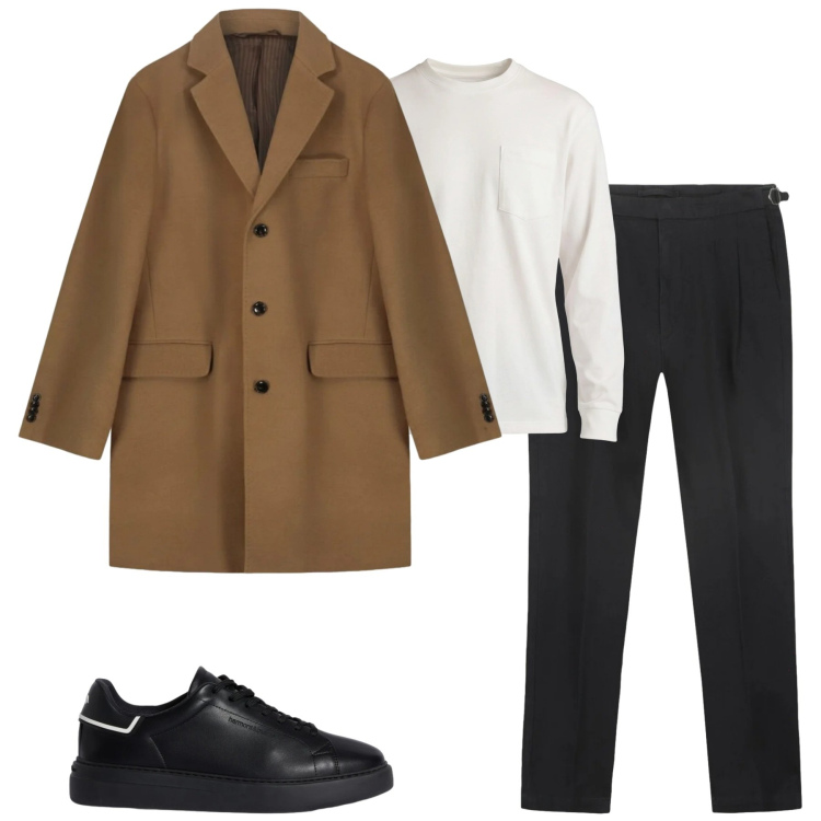 Outfit uomo - Total look #2348038. Stile Urban per Tutti i giorni. Abbinamento con t-shirt, sneakers, cappotti, pantaloni.