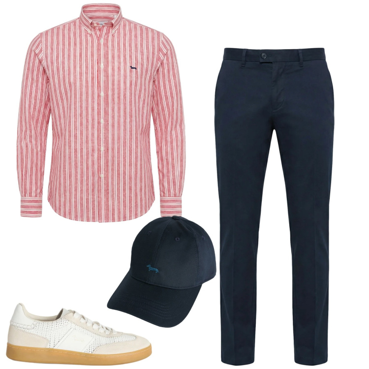 Outfit uomo - Total look #2348050. Stile Urban per Tutti i giorni. Abbinamento con sneakers, pantaloni chino, camicie, cappelli.