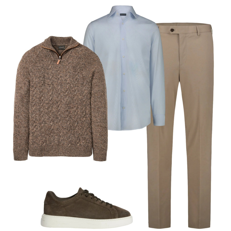 Outfit uomo - Total look #2348058. Stile Urban per Tutti i giorni. Abbinamento con maglieria, sneakers, pantaloni, camicie.