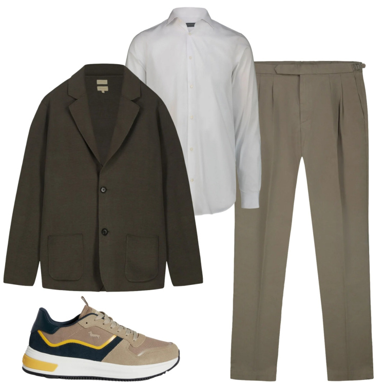 Outfit uomo - Total look #2348061. Stile Urban per Tutti i giorni. Abbinamento con sneakers, camicie, cardigans, pantaloni.