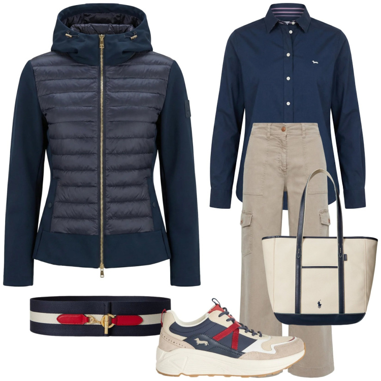 Outfit donna - Urban con stile. Stile Urban per Tutti i giorni. Abbinamento con camicie, sneakers, giacche, pantaloni cargo, borse tote, cinture.