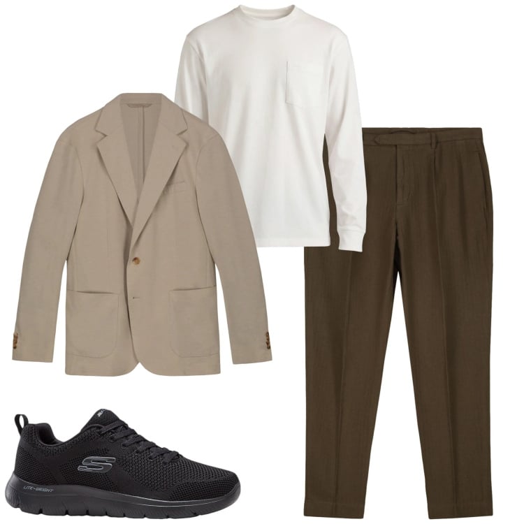 Outfit uomo - Total look #2348076. Stile Urban per Tutti i giorni. Abbinamento con sneakers, t-shirt, giacche, pantaloni.