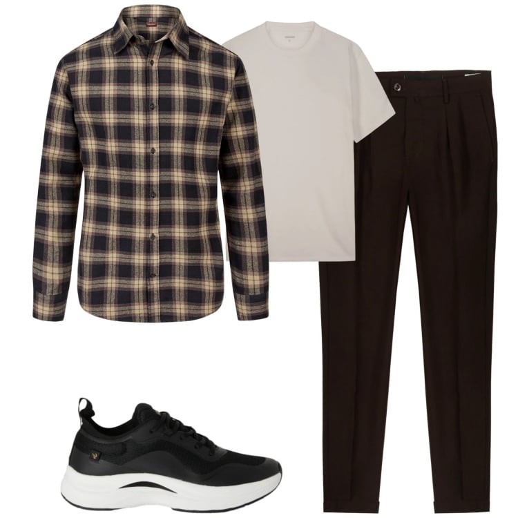 Outfit uomo - Total look #2348077. Stile Urban per Tutti i giorni. Abbinamento con sneakers, camicie, t-shirt, pantaloni.