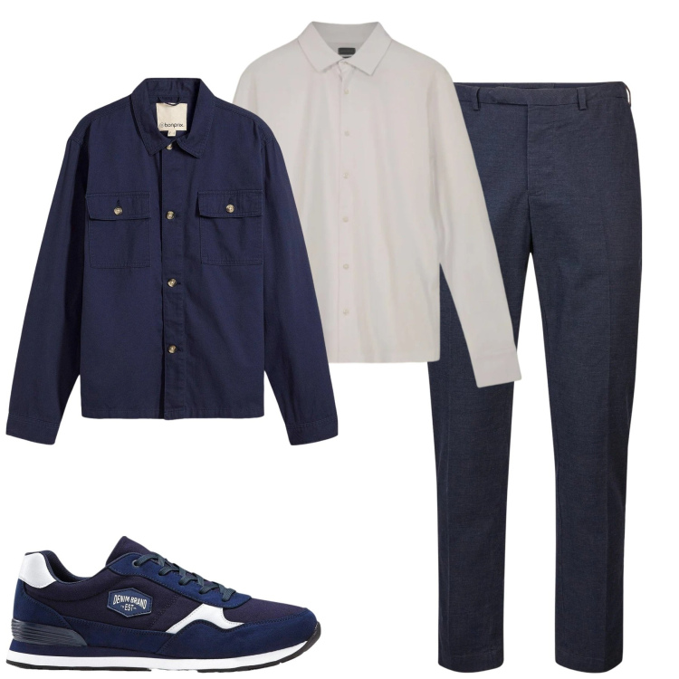 Outfit uomo - Total look #2348087. Stile Urban per Tutti i giorni. Abbinamento con giacche, sneakers, pantaloni, polo.